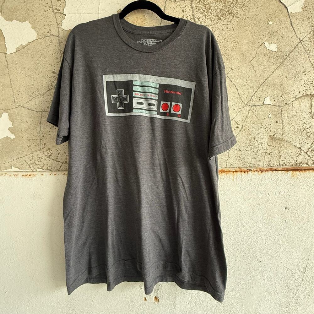 Nintendo‎ Tee Controller Graphic T Shirt Mens 2XL Charcoal Gray Retro Gamer